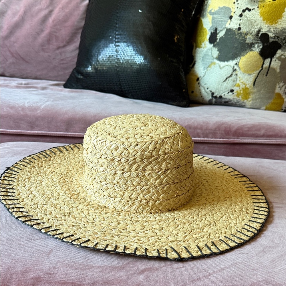 Ralph Lauren Natural Straw Hat with Black Band